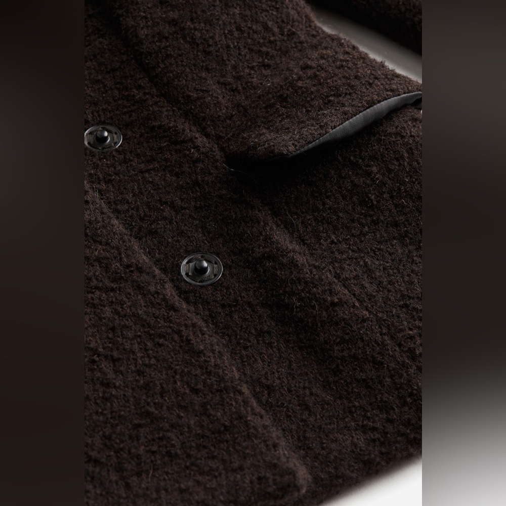 H&M STUDIO COLLECTION WOOL-BLEND PLEAT-NECKLINE JACKET - Picture 3 of 7